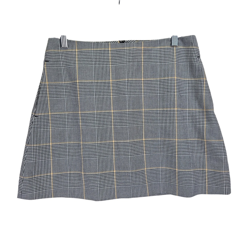 Wilfred‎ Mini Skirt Size 10 Plaid Check A-Line Black Beige Career Casual Preppy